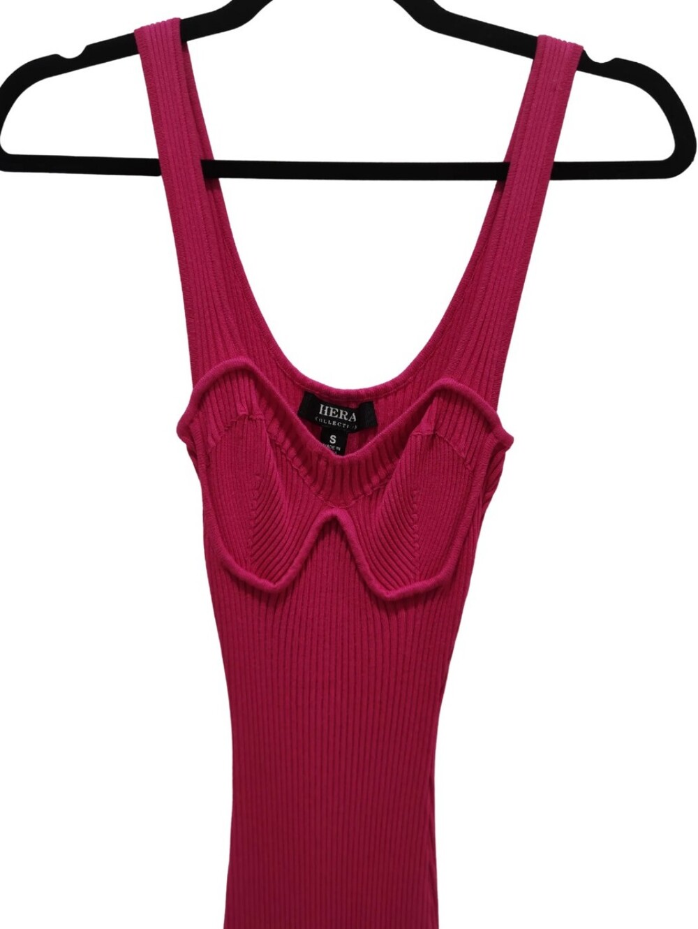 Hera Collection Fuchsia Ribbed Maxi Dress - Picture 2 of 5